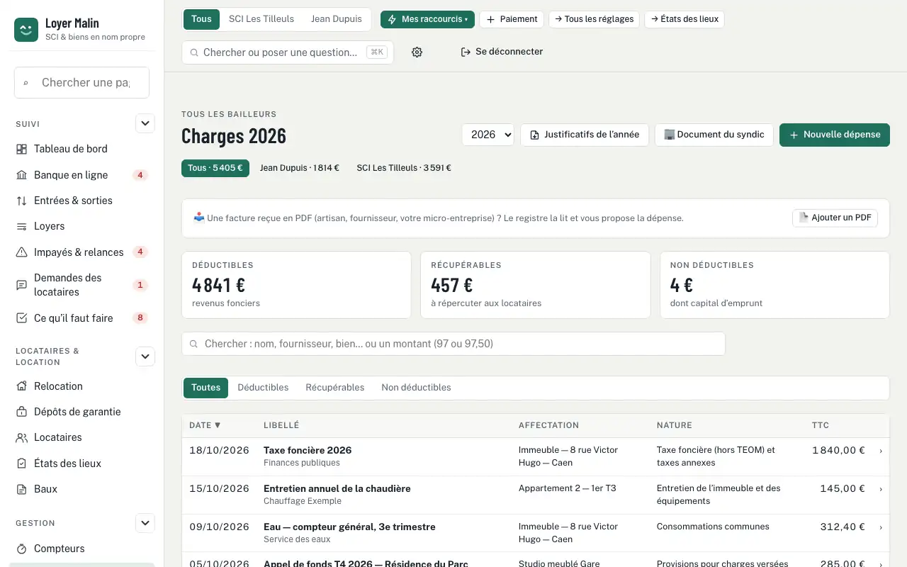 Charges — Régularisation des charges locatives : décompte automatique