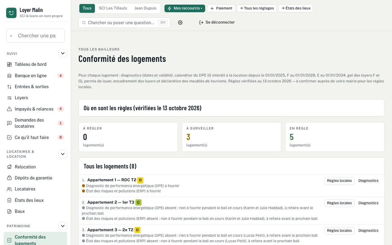 Conformité des logements — DPE et interdiction de louer : calendrier et plan de travaux